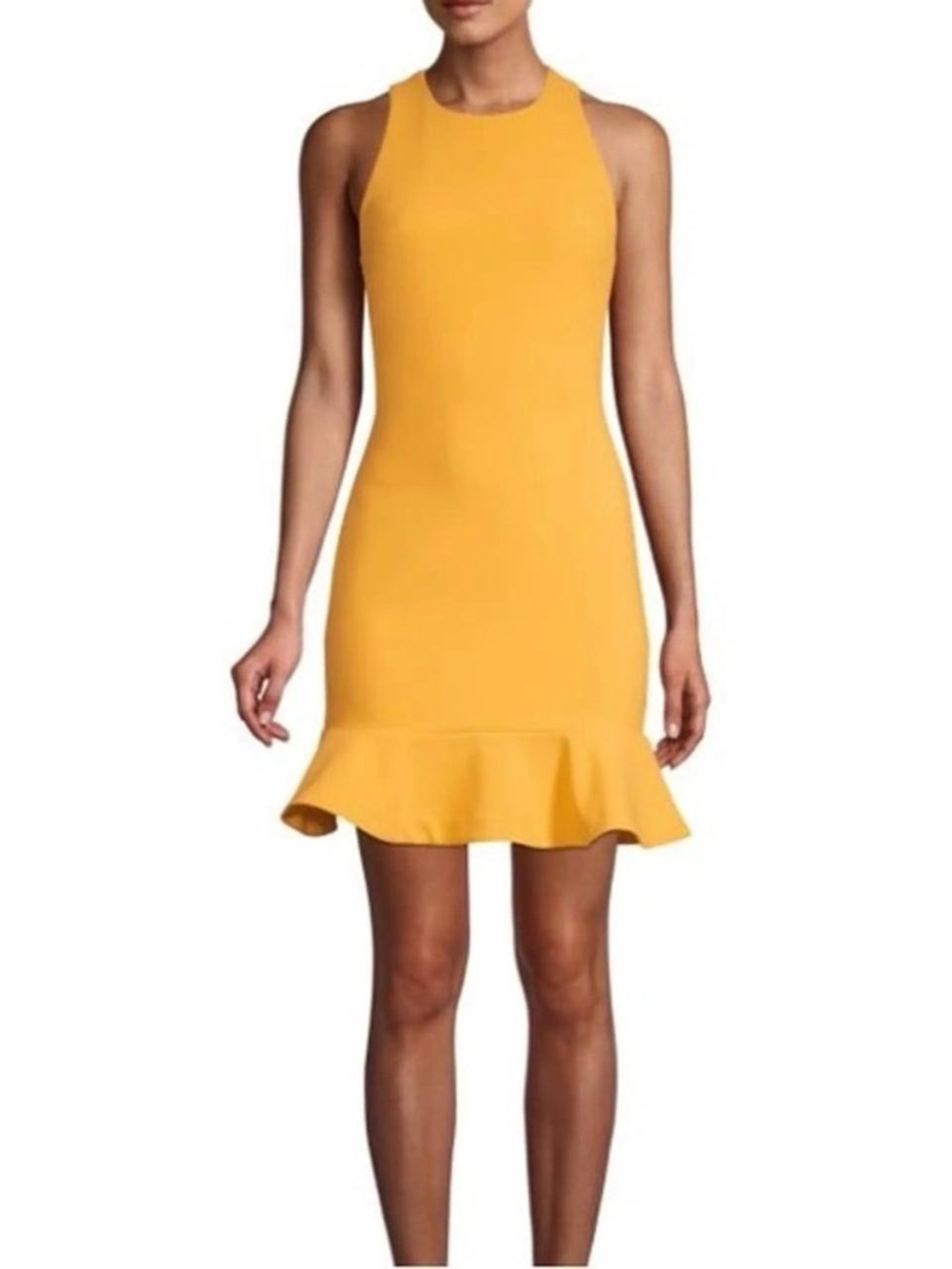 Likely Yellow Flounce Hem Mini Dress